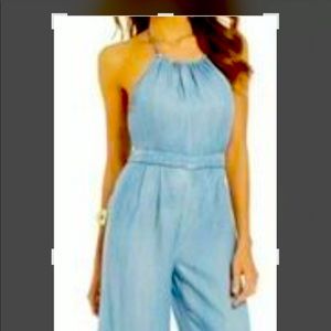 Gianni Bini Culotte Chambray Jumpsuit sz L
